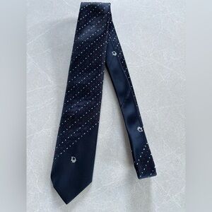 Christian Dior Navy Tie Red White Accents Classic Luxury Designer Formal Men’s
